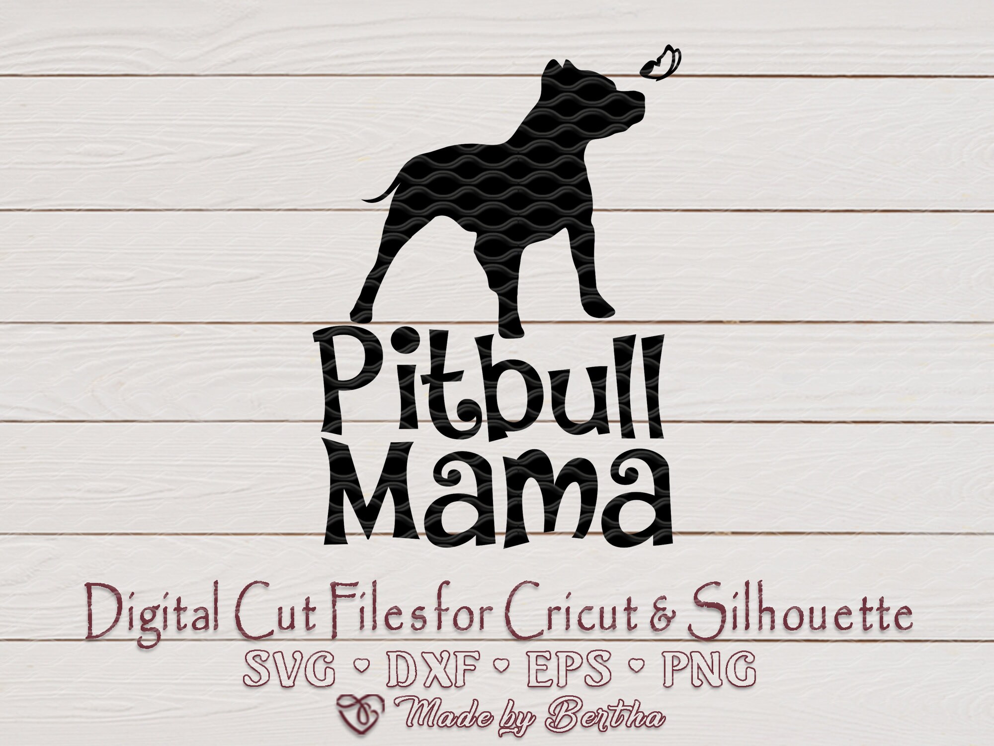 Download Pitbull Mama Silhouette Svg Pit Bull Mom Dog Lover Svg Etsy