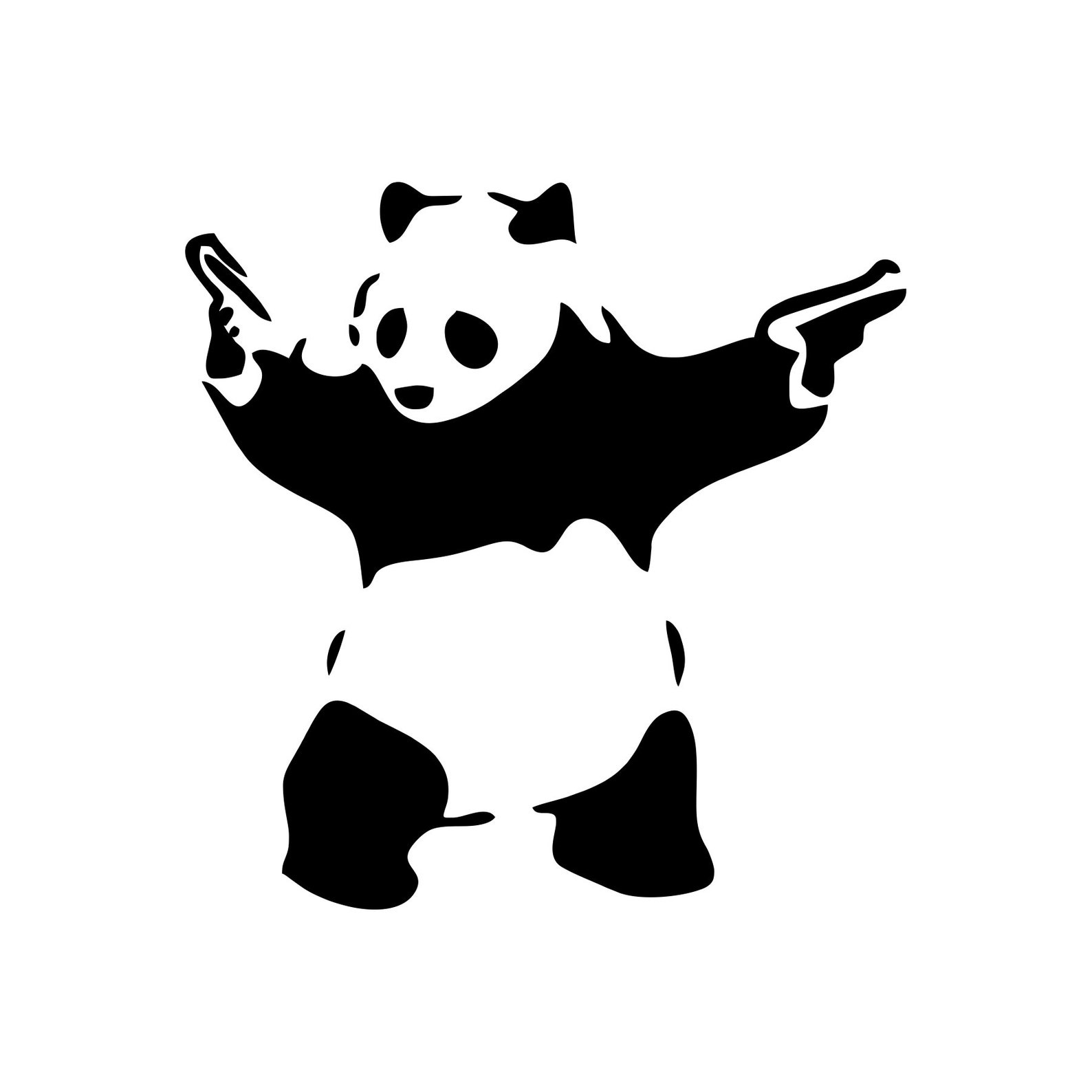 Banksy Panda With Gun Clipart, Panda With Gun Vector, Digital Cutting
