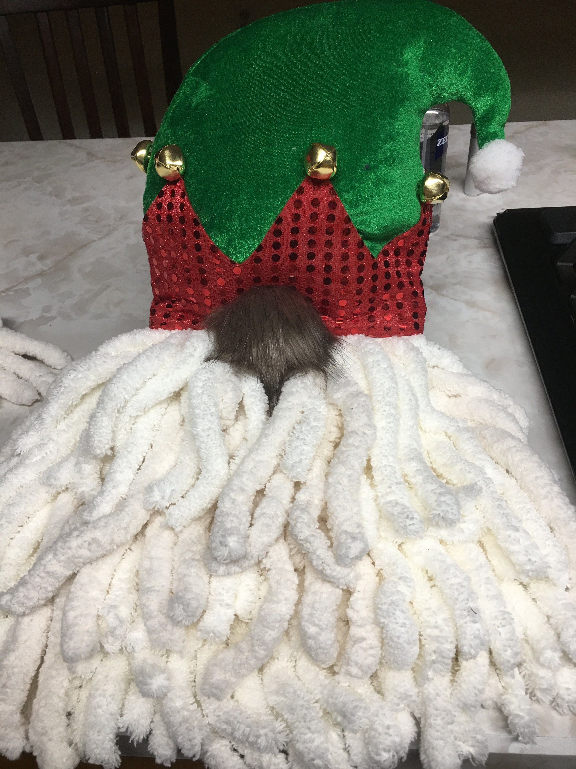 gnome wreath, christmas wreath, christmas gnome, Elf hat gnome, gnome