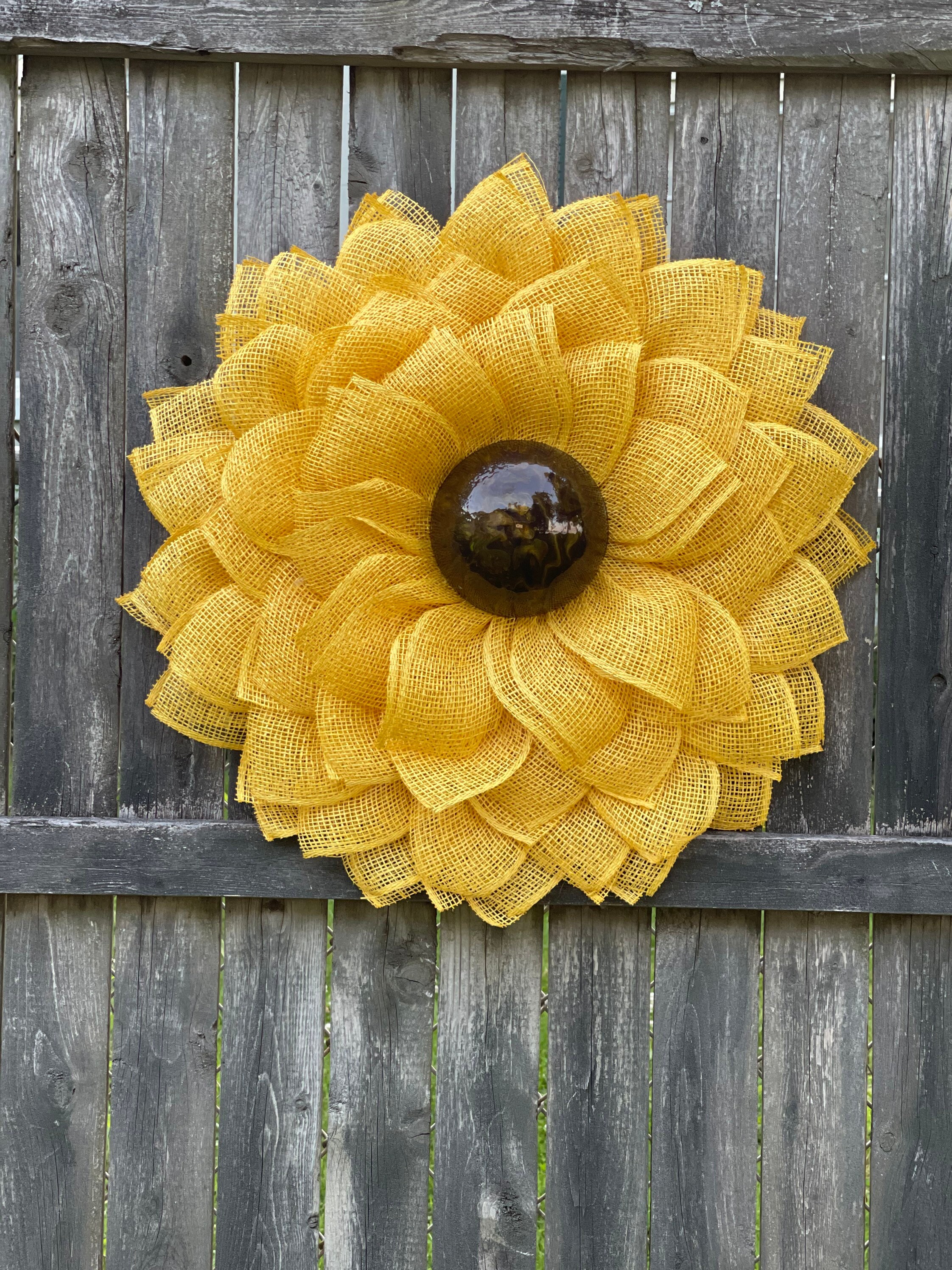 Yellow sunflower wreath farmhouse flower front door wreath Etsy