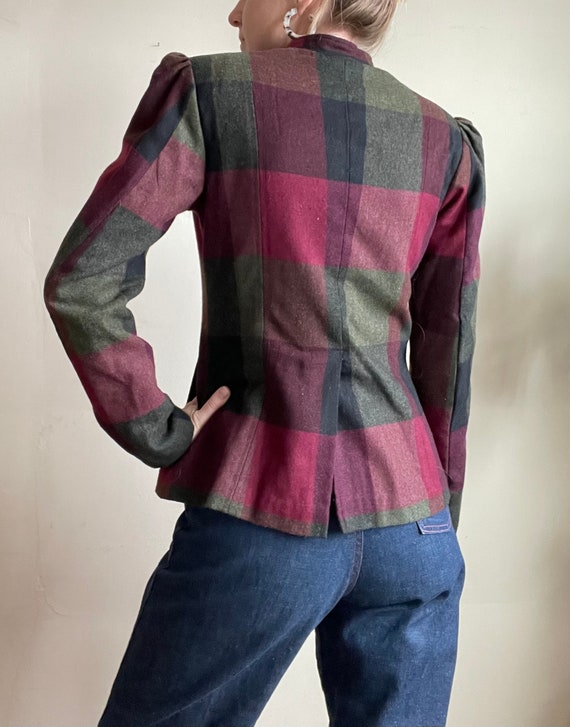 Vintage 40s style fitted plaid blazer - image 3