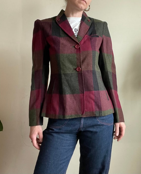 Vintage 40s style fitted plaid blazer - image 2