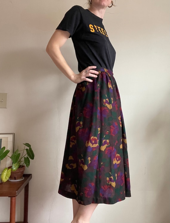 Vintage Floral 70s/80s Midi Skirt
