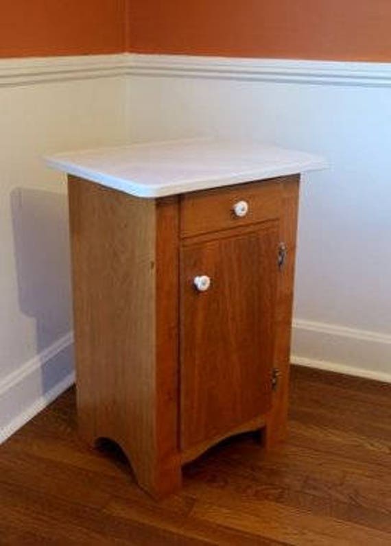 Solid Pennsylvania Cherry Cabinet With Refurbished Enamel Top Etsy