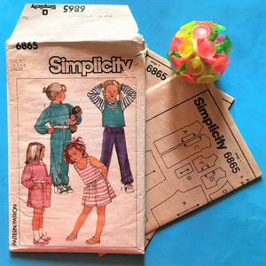 SIMPLICITY 6865 Girl&#39;s Dress, Top, Vest, Skirt & Trousers Sewing Pattern Size Ages 4 5 6 Years