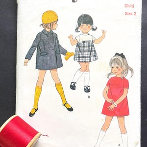 STYLE 2893 Girl&#39;s 1970 Coat and Dress Size Age 2 (chest 53cm / 21”) - Dressmaking Garment Clothing Pattern