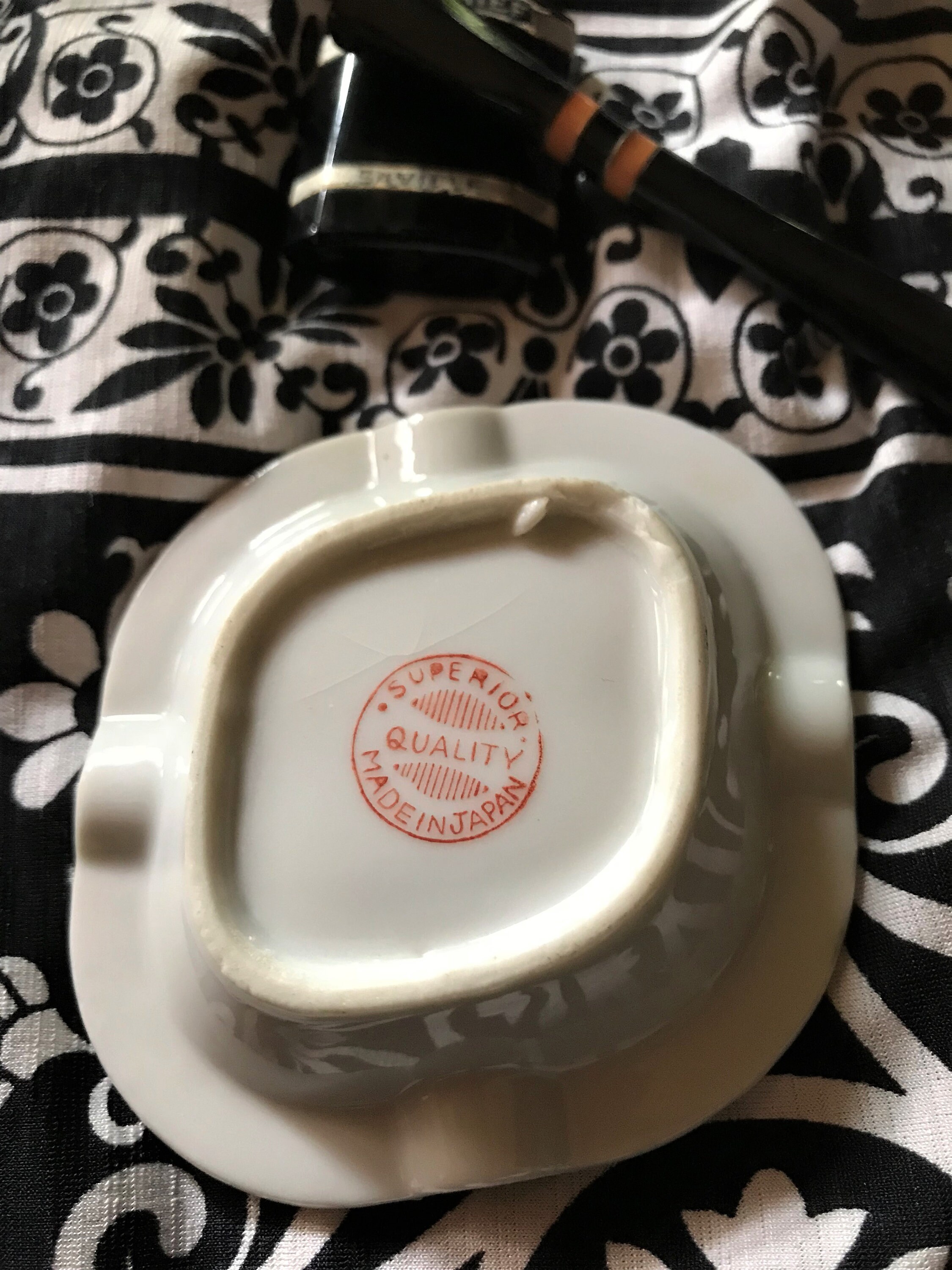 Miniature Ashtray Retro Green & White Porcelain Made in Japan Etsy Norway