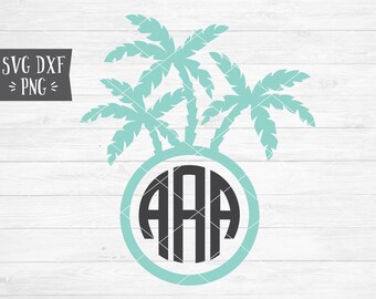 Beach Monogram Svg Etsy