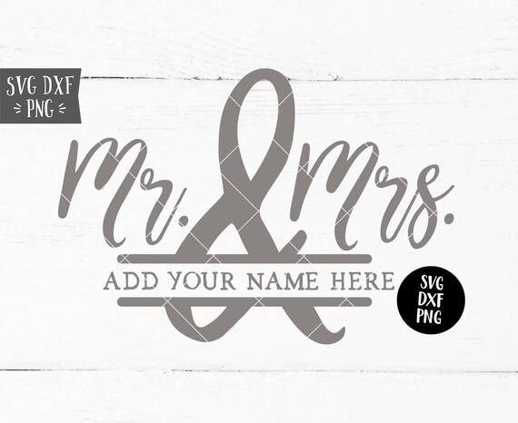 Instant Svg Dxf Png Mr Mrs Split Monogram Frame Svg Etsy