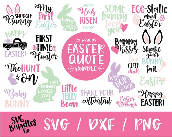 Download Instant Svg Dxf Png Easter Quote Bundle Easter Svg Quote Etsy