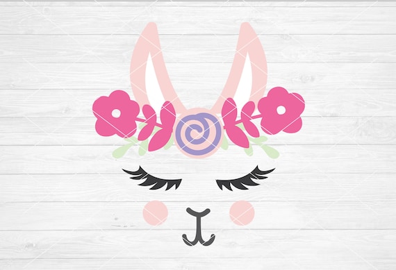 Instant SVG/DXF/PNG Llama Flower Crown Face alpaca svg ...