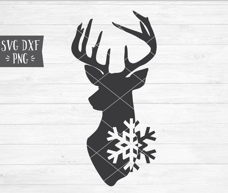 Download Instant SVG/DXF/PNG Deer Head Snowflake svg christmas svg ...