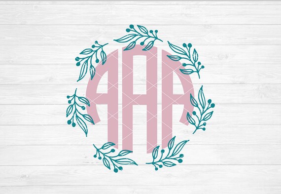 Download Instant Svg Dxf Png Floral Vine Monogram Frame Monogram Svg Etsy