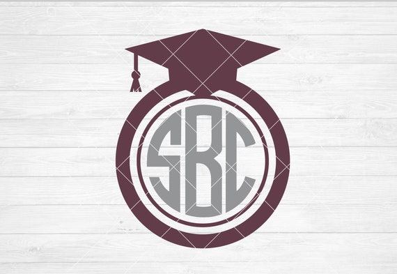 Download Instant Svg Dxf Png Graduation Cap Monogram Frame Graduation Etsy