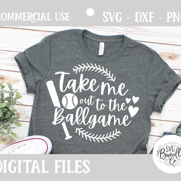 Instant SVG/DXF/PNG Take Me Out To The Ballgame svg, baseball svg, sports, love baseball svg, t-ball svg, softball, baseball quote, spring