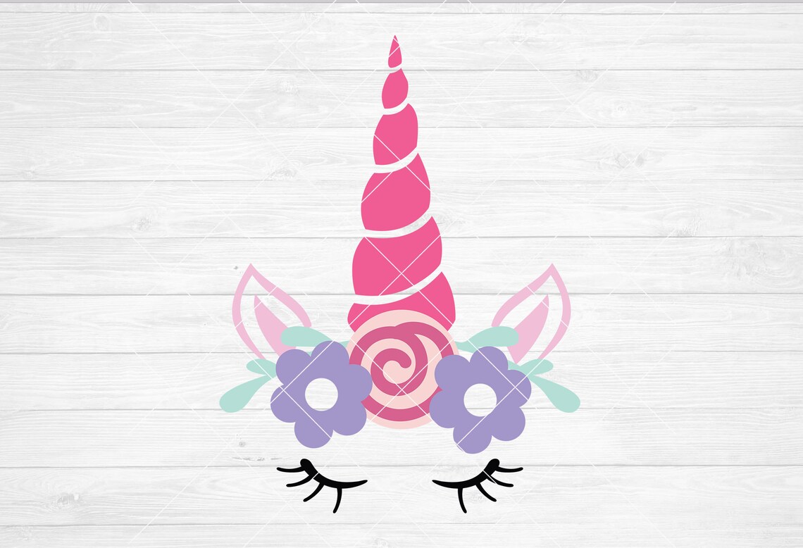 Download Instant SVG/DXF/PNG Unicorns Flower Crown Face unicorn svg ...