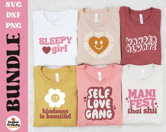 Instant SVG/DXF/PNG Trendy Retro Tshirt Bundle 3 svg, retro tshirt svg, retro quote svg, png, boho tshirt svg, cute tee, graphic tee svg png