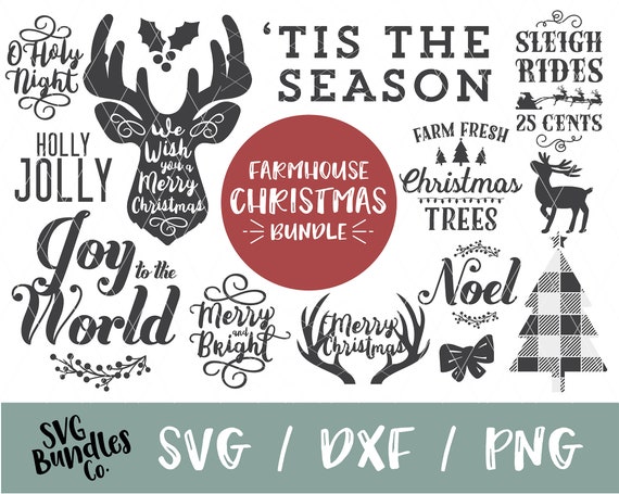 Download Instant Svg Dxf Png Farmhouse Christmas Svg Bundle Svg Dxf Etsy