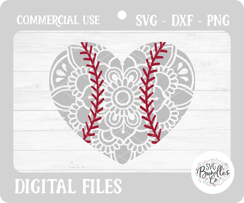 Download Instant SVG/DXF/PNG Layered Doily Baseball Heart svg ...