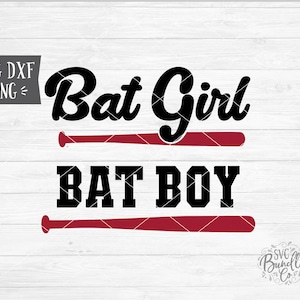 Instant SVG/DXF/PNG bat fille bat garçon SVG, SVG de baseball, sports SVG, SVG de baseball amour, t-ball SVG, SVG de softball, fils fille baseball svg