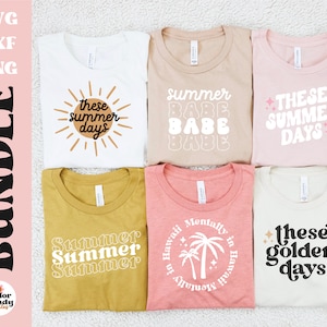 Instant SVG/DXF/PNG Summer svg Tshirt Bundle, summer retro tshirt svg, retro summer quote, png, boho summer svg, cute tee, trendy boho png