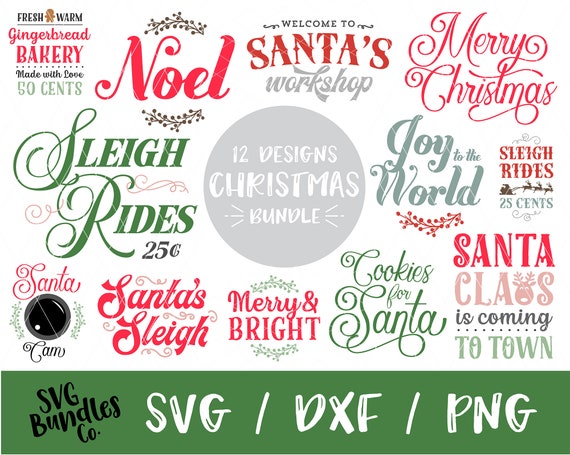 Download Instant Svg Dxf Png Christmas Quote Svg Bundle Svg Dxf Bundle Etsy