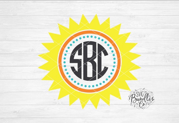 Download Instant Svg Dxf Png Summer Sun Monogram Frame Summer Svg Etsy