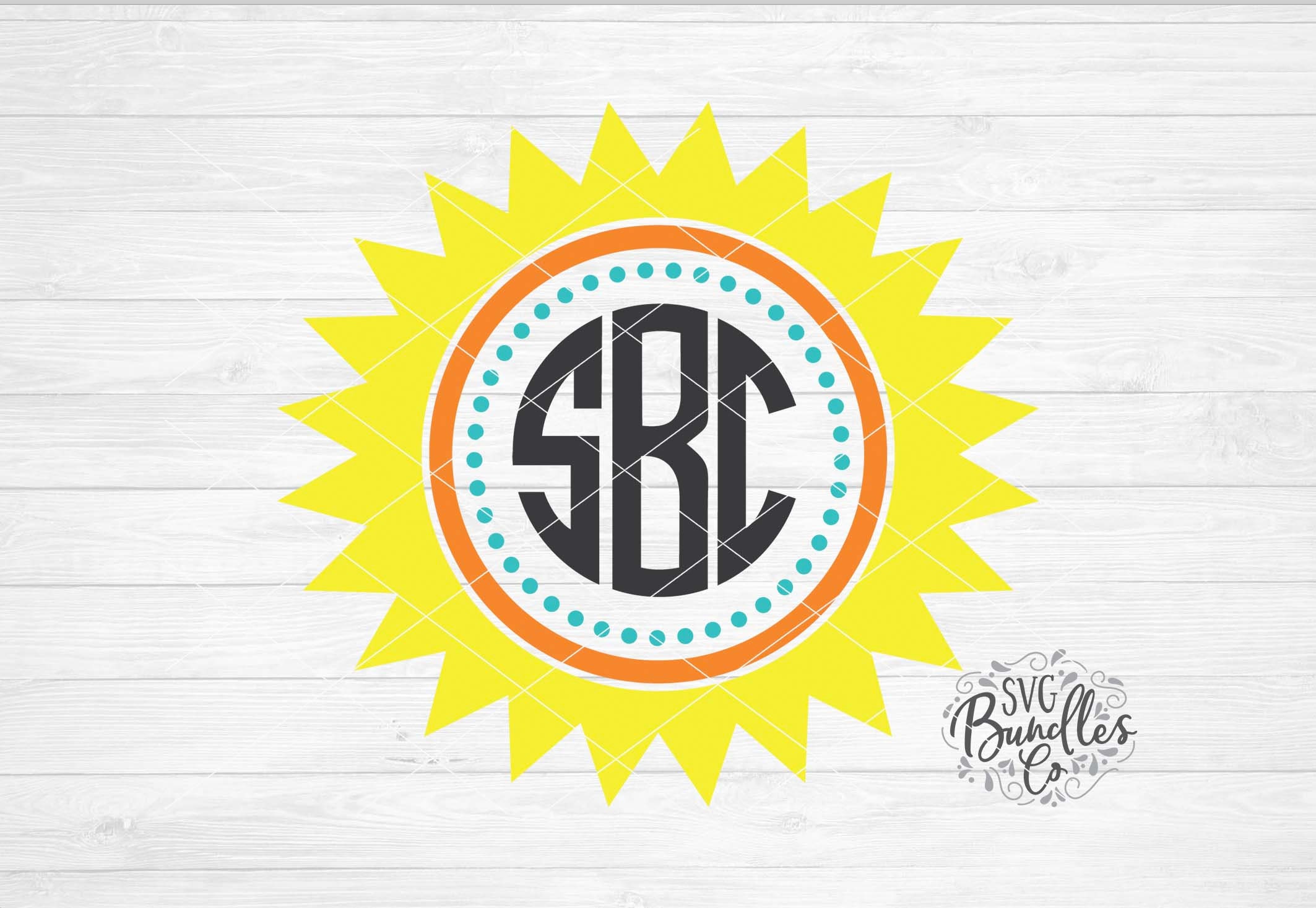 Download Instant Svg Dxf Png Summer Sun Monogram Frame Summer Svg Etsy