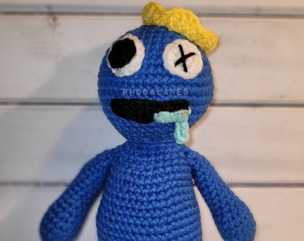 Crochet BLUE Rainbow Pal, Amigurumi, PDF Pattern Only, video game character