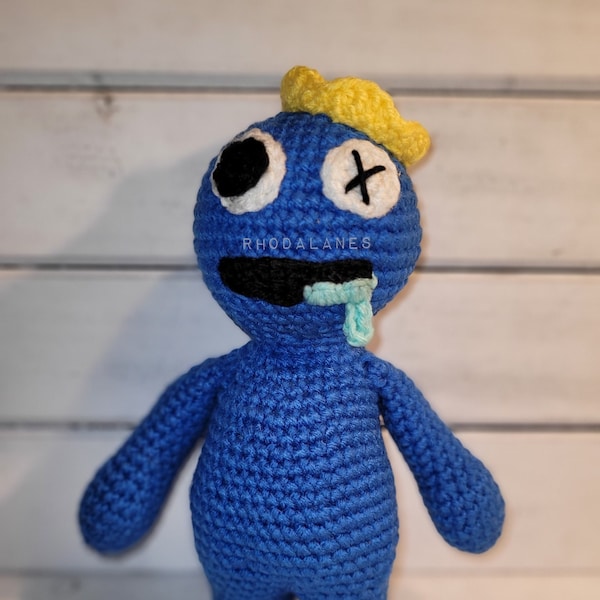 Crochet BLUE Rainbow Pal, Amigurumi, PDF Pattern Only, video game character