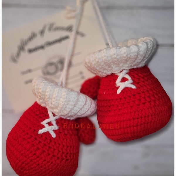 Crochet Infant Boxing Gloves, wearable, Amigurumi, PDF Pattern ONLY