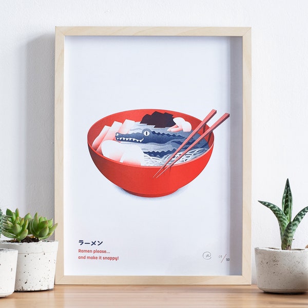 SNAPPY RAMEN - Risograph Print - Signed Limited Edition of 50