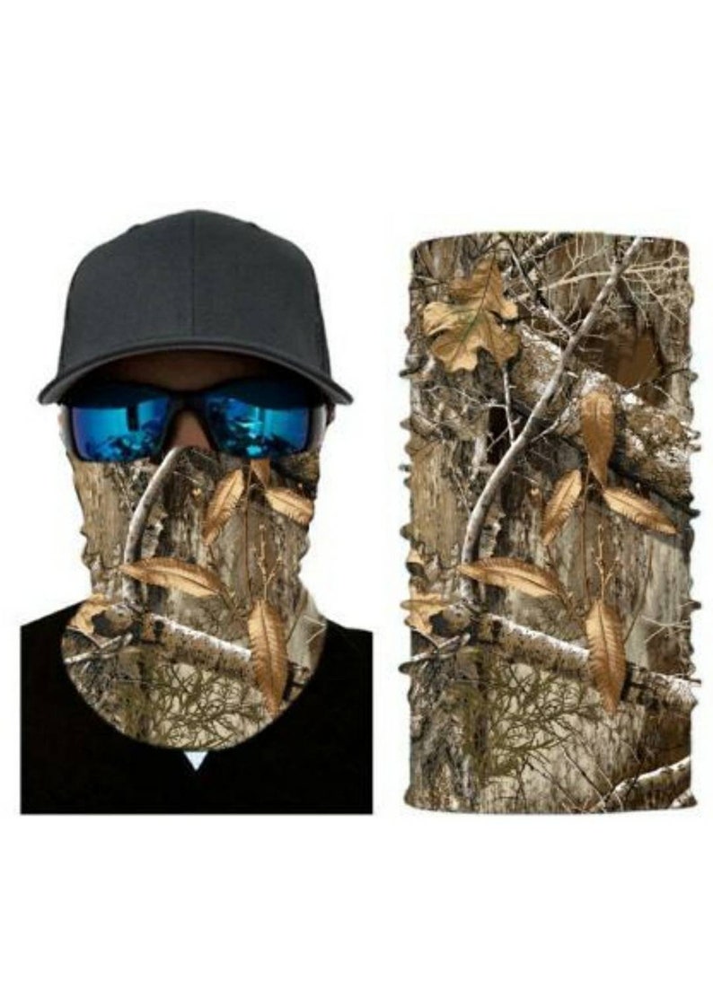 Woodland Camouflage Camo Neck Gaiter Mask Custom Print Etsy