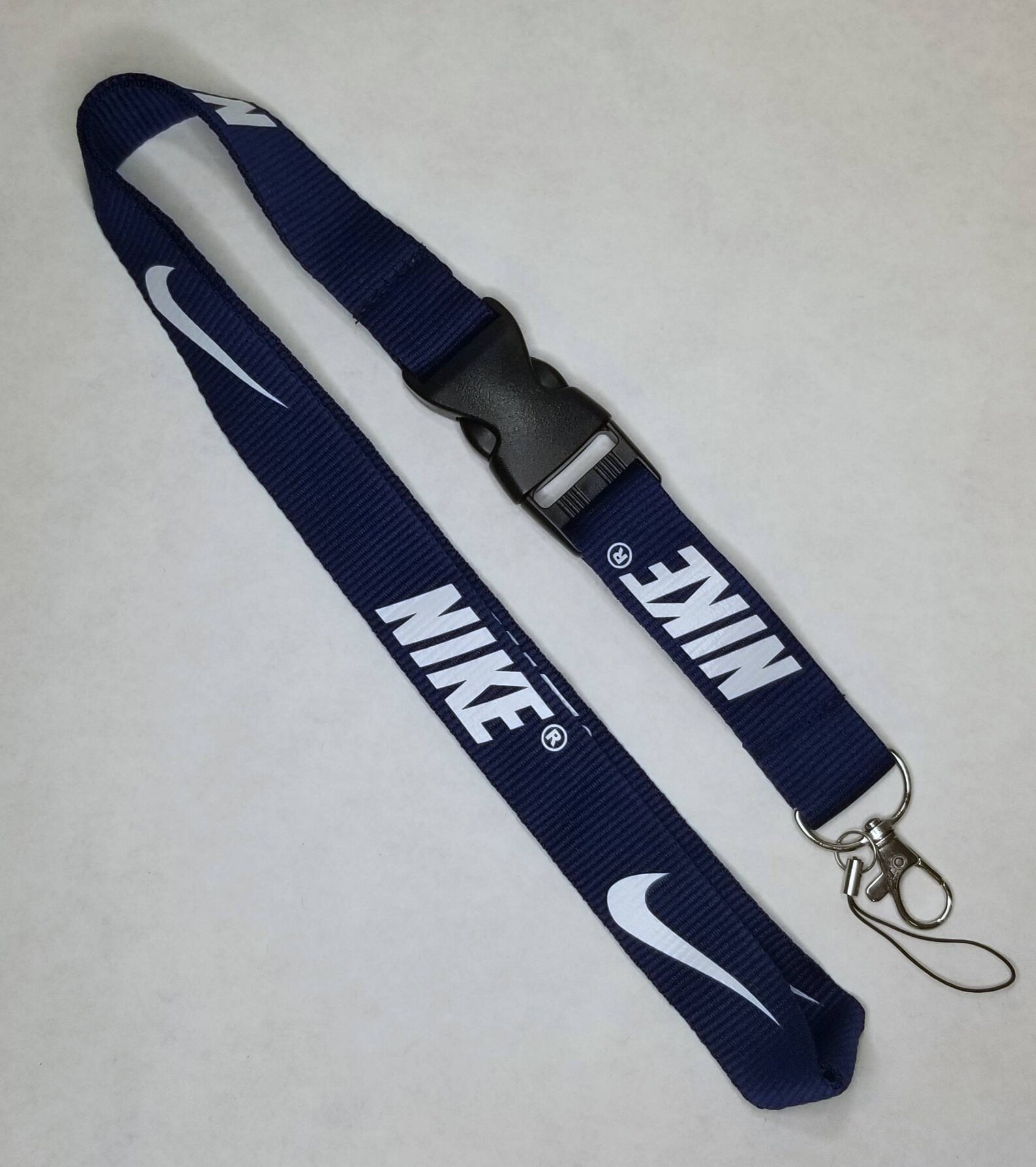 Nike Lanyard Keychain ID Badge Quick release Navy Blue | Etsy