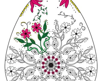 Flower Egg Coloring Page