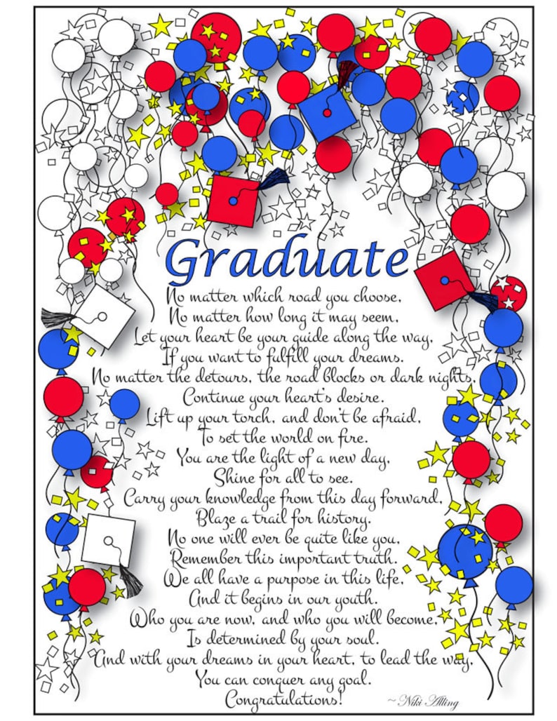 Graduation Poem Coloring Page - Etsy