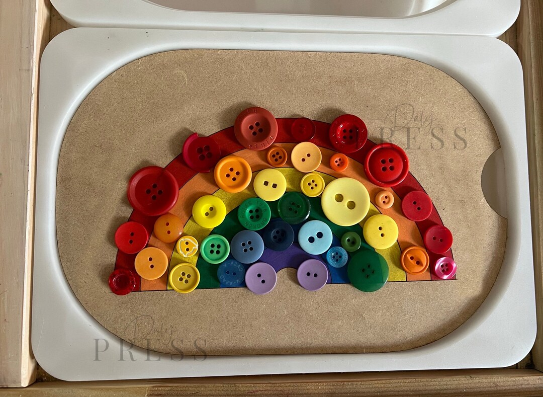 Wooden Flisat Sensory Bin Rainbow Insert Fits Small Trofast Bin Painted