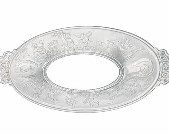Victorian Relish Dish: Tiger Hunt Scene, Cherubs, Horseshoe Portraits (c. 1880s)