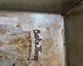 Vintage Bake King No 44 Loaf Pan Canada Rustic Farmhouse Bread Pan Primitive Kitchen Decor
