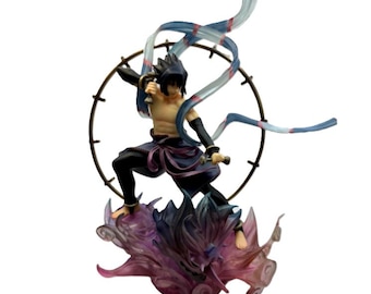 Naruto Shippuden Sasuke Uchiha Raijin Figure MegaHouse G.E.M Series Remix Anime Statue 8.75in