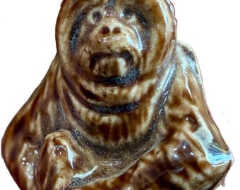 Vintage Wade England Whimsies Monkey Lemur Orangutan Figurines Miniature Porcelain Primate Animal Lot of 3