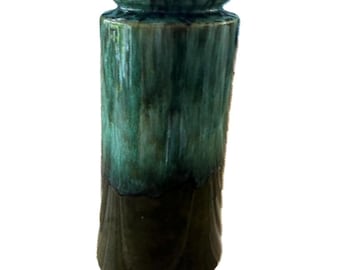 Vintage West Germany Pottery Vase 206-26 Green Drip Glaze Art Pottery Mid Century Modern Ceramic Vase Fat Lava Style W Germany Decor