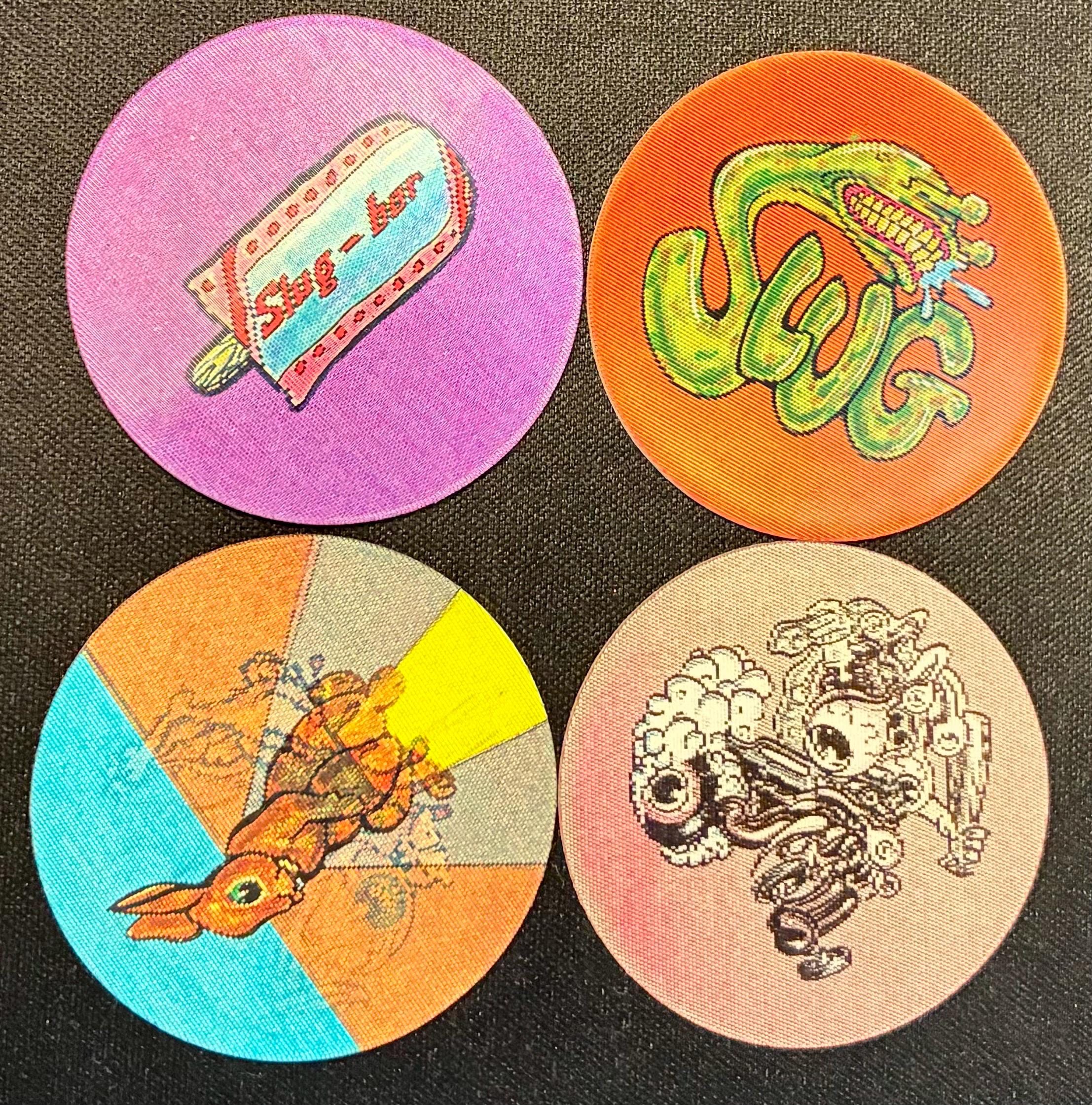 Vintage 90s Lenticular Flip Pogs Milk Caps Gross Out Weird Art 3D ...