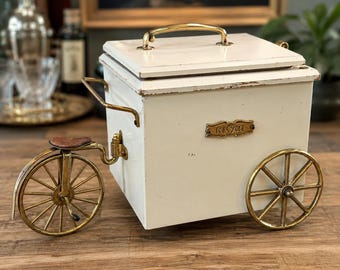 Vintage Ice Cycle Tricycle Ice Bucket United Metal Goods Brooklyn NY Mid Century Modern Barware Novelty Ice Bucket Bar Cart Decor