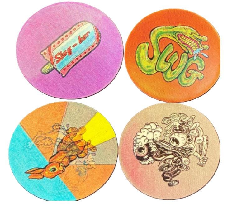 Vintage 90s Lenticular Flip Pogs Milk Caps Gross Out Weird Art 3D ...