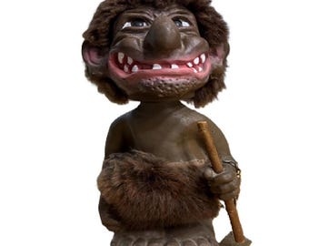 Vintage Norwegian Troll Figure Original Western Fur Troll Scandinavian Folk Art Decor Mid Century Troll Doll Collectible