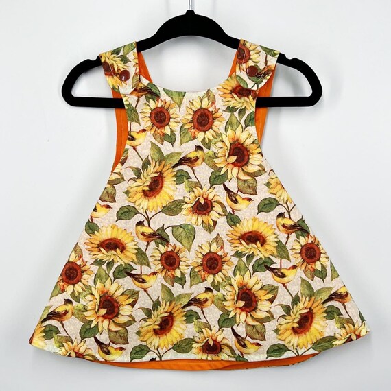 Reversible Cotton Dress Sunflowers and Birds Reversible Cotton Dress Sunflowers and Birds