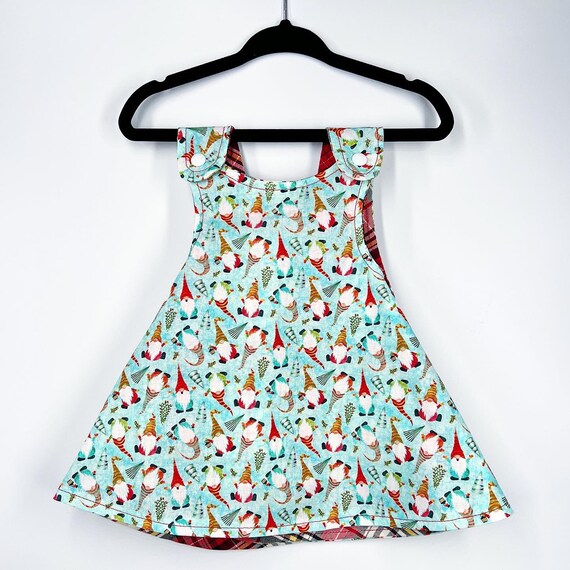 Reversible Cotton Dress Gnomes