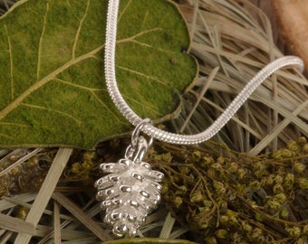Silver Pine Cone Necklace