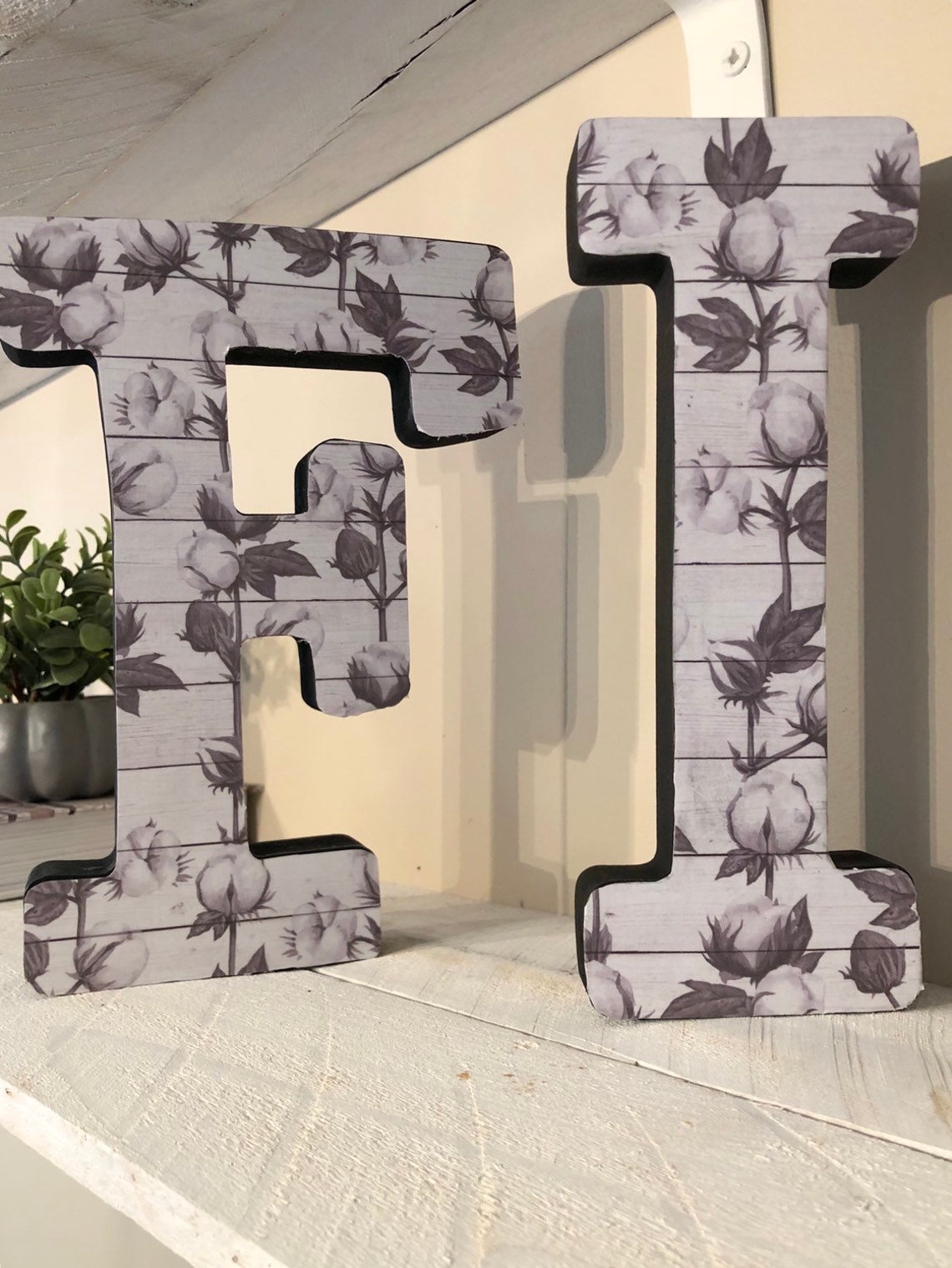 Farmhouse Cotton Print Letter Handmade | Etsy